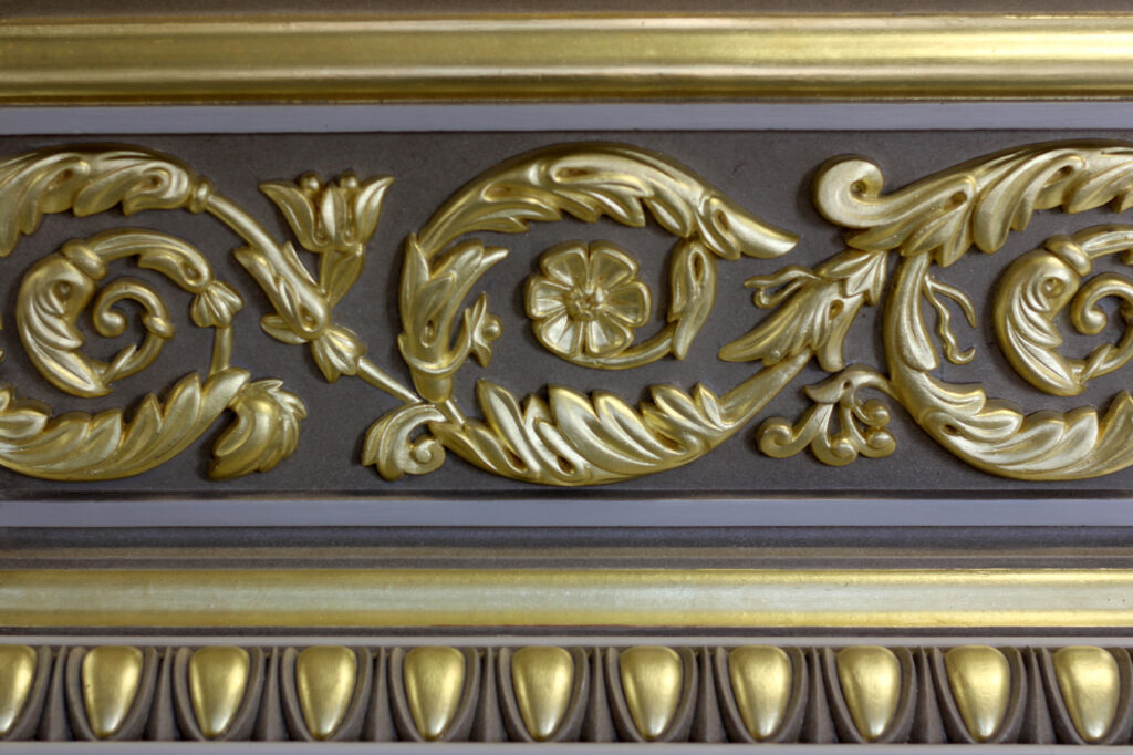 Oil gilded cornice detail-at a private residence in Chelsea